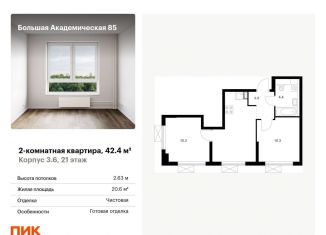 Продается двухкомнатная квартира, 42.4 м2, Москва, САО