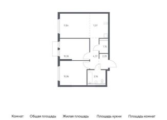Продается 2-комнатная квартира, 52.2 м2, Московская область, Каширское шоссе - Молоково - Андреевское