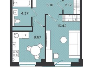 Продажа 1-ком. квартиры, 34.7 м2, деревня Касимово