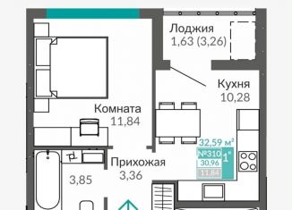 Продажа 2-ком. квартиры, 31.7 м2, Симферополь