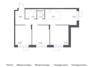 Продается 3-ком. квартира, 65.5 м2, Балашиха, жилой квартал Новоград Павлино, к34
