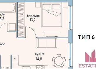 Однокомнатная квартира на продажу, 39.4 м2, Москва, станция Москва-Товарная, проезд Невельского, 6к1