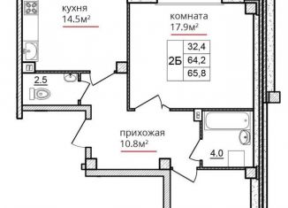 Продам 2-комнатную квартиру, 65.9 м2, Псков, ЖК Сити, улица Алексея Алёхина, 14