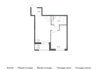 Продается 1-ком. квартира, 39.4 м2, деревня Новосаратовка