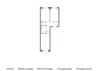 Двухкомнатная квартира на продажу, 59.8 м2, Московская область, жилой комплекс Прибрежный Парк, 7.1