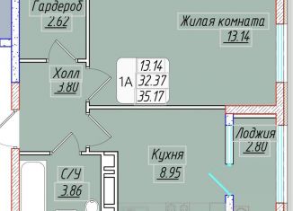 Продажа однокомнатной квартиры, 34.2 м2, Ставрополь, улица 45-я Параллель, 79, Промышленный район