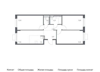 Продам трехкомнатную квартиру, 80 м2, Московская область, жилой комплекс Прибрежный Парк, 10.2