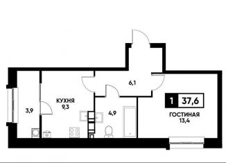 Однокомнатная квартира на продажу, 37.6 м2, Ставрополь, микрорайон № 35