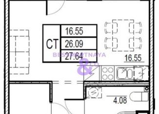 Продается квартира студия, 27.6 м2, Мурино