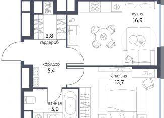 1-ком. квартира на продажу, 43.8 м2, Москва, ВАО, Тагильская улица, 4В