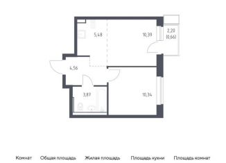 Продаю однокомнатную квартиру, 35.3 м2, Московская область