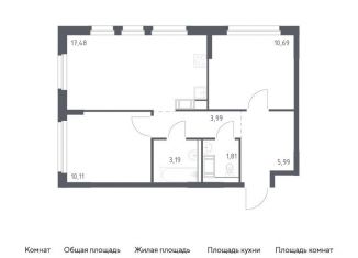 2-комнатная квартира на продажу, 53.3 м2, Санкт-Петербург