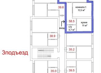 Продается двухкомнатная квартира, 58.5 м2, Нальчик, район Александровка, 2-я Надречная улица, 124-А