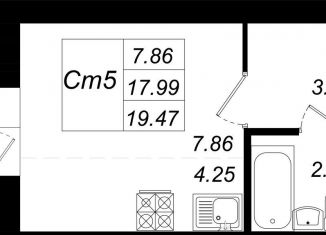 Продажа квартиры студии, 19.5 м2, Татарстан, улица Гайсина, 2Б