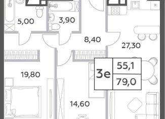 Продажа трехкомнатной квартиры, 79 м2, Москва, проспект Генерала Дорохова, вл1к1, метро Минская