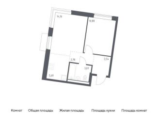 Однокомнатная квартира на продажу, 40.9 м2, Москва