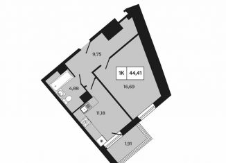 Продается 1-комнатная квартира, 44.4 м2, Ростовская область, проспект Шолохова, 211/3