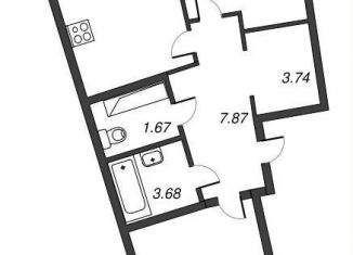 Продажа двухкомнатной квартиры, 62 м2, Мурино