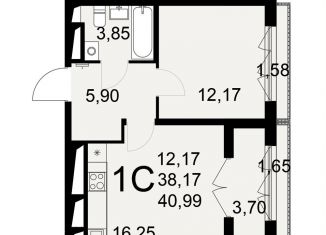 Продажа однокомнатной квартиры, 41 м2, Тульская область