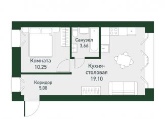 Однокомнатная квартира на продажу, 37.9 м2, Екатеринбург