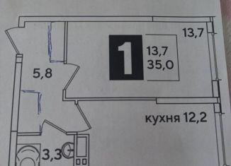 Продажа 1-комнатной квартиры, 35 м2, Краснодар
