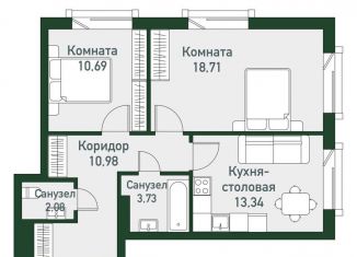 Продам трехкомнатную квартиру, 59.5 м2, Челябинская область