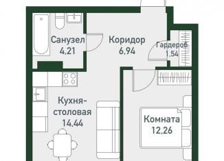 Продается 2-ком. квартира, 39.4 м2, Челябинская область