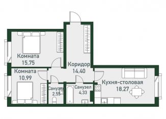 Продается 3-комнатная квартира, 66.3 м2, Челябинская область