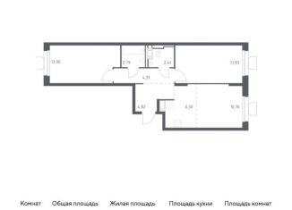Продажа двухкомнатной квартиры, 59.9 м2, Московская область, жилой комплекс Томилино Парк, к5.4