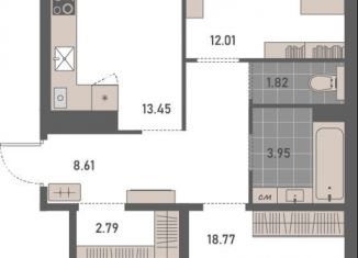 Продажа двухкомнатной квартиры, 65.3 м2, Калининградская область