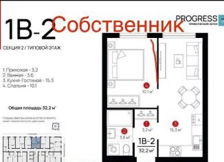Продается 1-ком. квартира, 32.2 м2, Астраханская область, улица Бехтерева, 8
