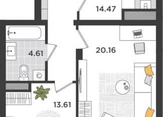 Продажа 2-комнатной квартиры, 63.9 м2, Калининградская область, Тихая улица, 6к1