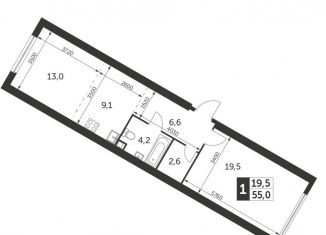 Продажа 2-комнатной квартиры, 55 м2, Москва, улица Академика Волгина, 2с1, Обручевский район