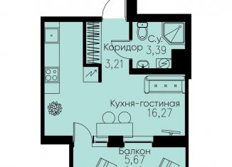 Квартира на продажу студия, 24.6 м2, Кудрово, проспект Строителей, 3, ЖК Айди Кудрово