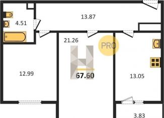 Продается 2-комнатная квартира, 67.6 м2, посёлок Заклязьменский, Фоминская улица, 7к1