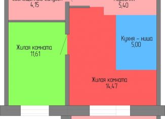 1-комнатная квартира на продажу, 40.6 м2, Челябинск, Тракторозаводский район, улица Героев Танкограда, 63А