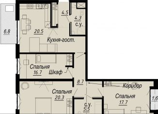 Продаю 3-ком. квартиру, 104.9 м2, Санкт-Петербург, муниципальный округ Аптекарский Остров