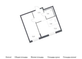 Продажа 1-комнатной квартиры, 42.9 м2, деревня Лаголово, жилой комплекс Квартал Лаголово, 2