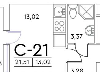 Квартира на продажу студия, 21.6 м2, Санкт-Петербург, Планерная улица, 97к2, ЖК Нью Тайм