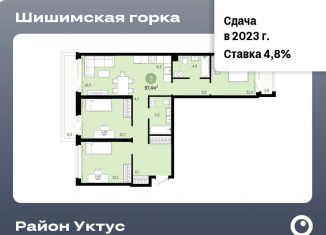 Продажа трехкомнатной квартиры, 97.4 м2, Екатеринбург, ЖК Шишимская Горка