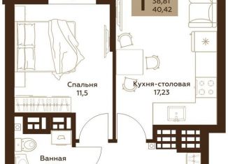 Продаю 1-ком. квартиру, 40.4 м2, Екатеринбург, ЖК Тихомиров, улица Начдива Васильева, 34