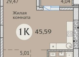 Продам 1-комнатную квартиру, 45.6 м2, Новосибирск, ЖК Заельцовский