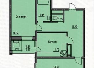Продается 2-комнатная квартира, 71.3 м2, Воронеж, улица Суворова, 122В, ЖК Берег