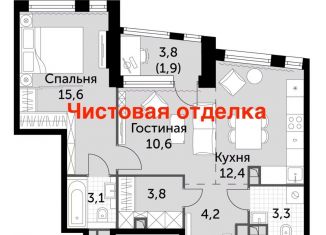 Продается 2-комнатная квартира, 54.8 м2, Москва, Варшавское шоссе, 37Ак3
