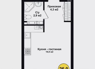 Продаю квартиру студию, 25.7 м2, Астраханская область