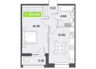 Продаю 1-комнатную квартиру, 39 м2, Санкт-Петербург, метро Звёздная