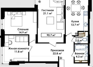 Продается 3-комнатная квартира, 74.7 м2, Москва, улица Зорге, 9к1, станция Хорошёво