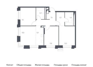 Продам 4-ком. квартиру, 72.8 м2, Москва, Верейская улица, 41с88, Можайский район