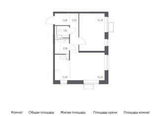 Продается однокомнатная квартира, 46.9 м2, поселение Рязановское, жилой комплекс Алхимово, 16