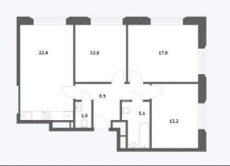 Продается 3-комнатная квартира, 81.6 м2, поселение Внуковское, ЖК Городские Истории